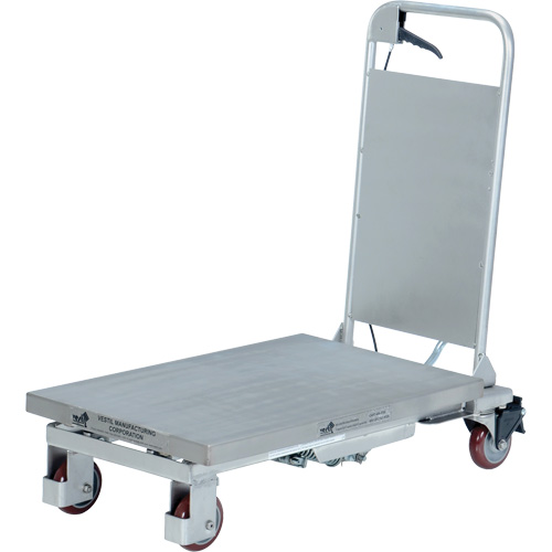 Manual Hydraulic Scissor Lift Table, 27-1/2" L x 17-5/8" W, Partial Stainless Steel, 400 lbs. Capacity Pryde Industrial Inc.
