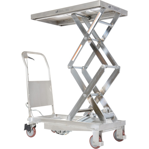 Manual Hydraulic Scissor Lift Table, 35-1/2" L x 20" W, Partial Stainless Steel, 800 lbs. Capacity Pryde Industrial Inc.