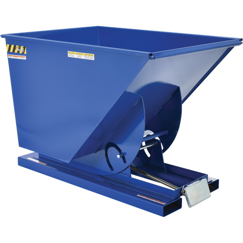 Self-Dumping Hopper, Steel, 1 cu.yd., Blue Pryde Industrial Inc.