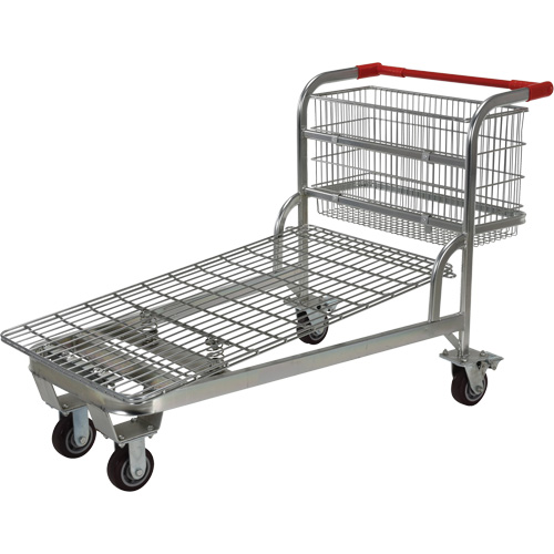 Chariot en treillis emboîtable, Acier, 28-3/4" x 37-1/16" x 59-5/8", Capacit&eacute; 275 lb Pryde Industrial Inc.
