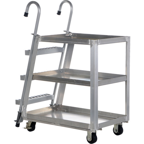 Chariot de pr&eacute;l&egrave;vement de stock, Aluminium, 21-7/8" la x 40" p, 3 tablettes, Capacit&eacute; 660 lb Pryde Industrial Inc.