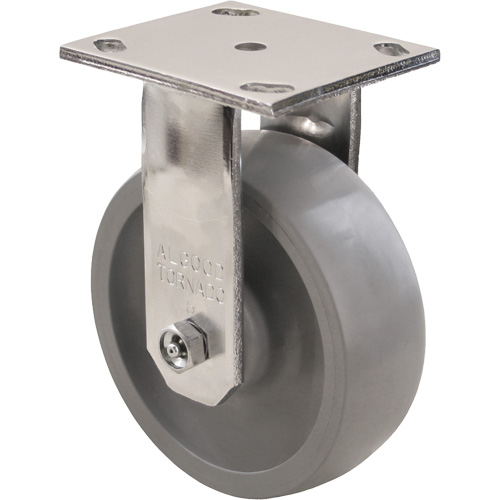 Max9 Caster, Rigid with Brake, 5" (127 mm), Envirothane Grey-WOW, 1000 lbs. (453.6 kg.) Pryde Industrial Inc.
