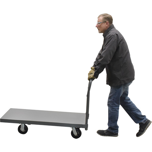 Chariot &agrave; plateforme, 48" lo x 24" la x Capacit&eacute; 2000 lb, Roues en Caoutchouc Pryde Industrial Inc.