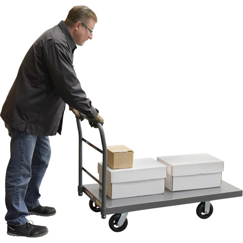 Chariot &agrave; plateforme, 48" lo x 24" la x Capacit&eacute; 2000 lb, Roues en Caoutchouc Pryde Industrial Inc.
