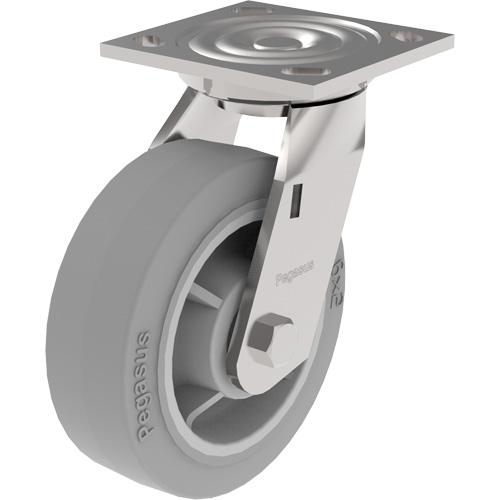 21 Series Medium-Duty Caster, Rigid, 5" (127 mm), Thermoplastic Rubber, 350 lbs. (158.8 kg.) Pryde Industrial Inc.
