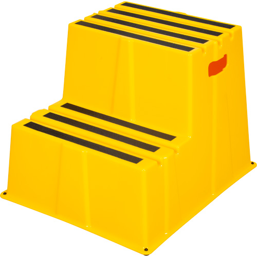 Industrial Step Stool, 2 Steps, 26" x 22-7/16" x 19-11/16" High Pryde Industrial Inc.