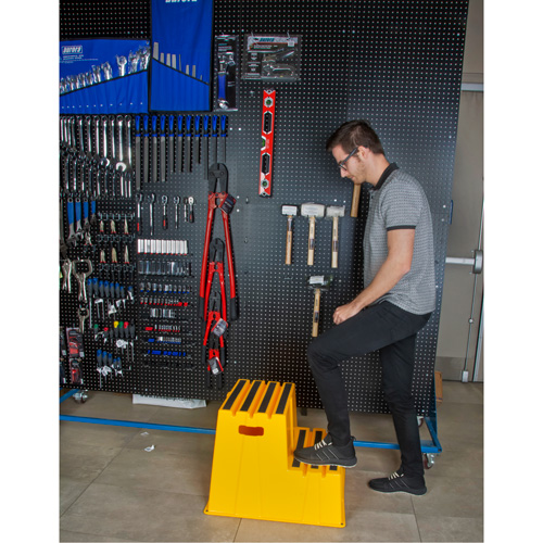 Industrial Step Stool, 2 Steps, 26" x 22-7/16" x 19-11/16" High Pryde Industrial Inc.