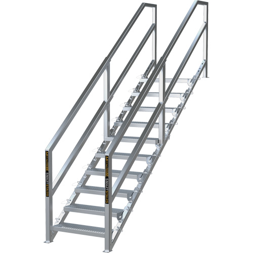 SmartStairs 6-10 Steps Modular Construction Stair System, 75" H Pryde Industrial Inc.