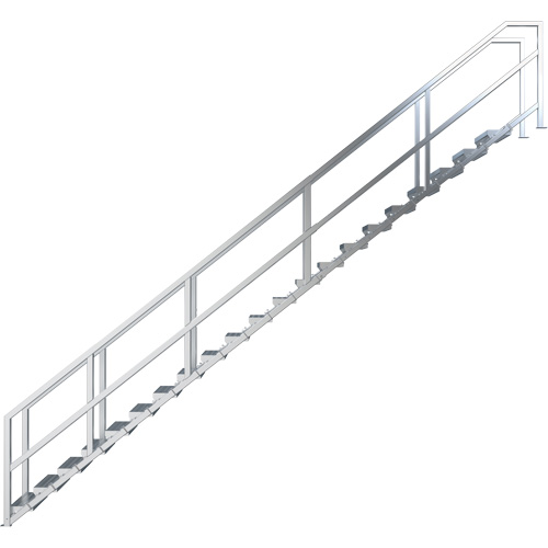 SmartStairs 17-21 Steps Modular Construction Stair System, 157-1/2" H Pryde Industrial Inc.