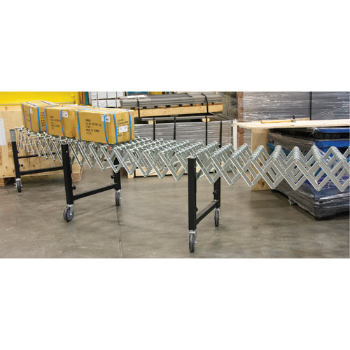 Expandable Conveyor, 18" W x 12' L, 200 lbs. per lin. ft. Capacity Pryde Industrial Inc.