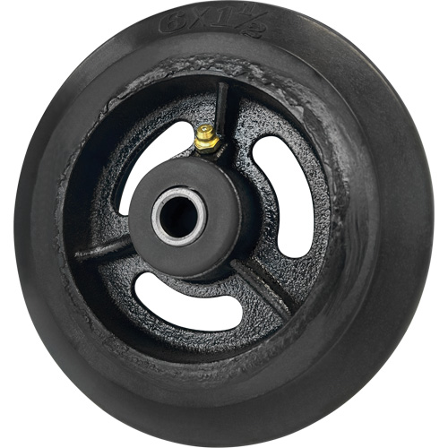 Mold-On Rubber Wheel, 6'' (152 mm) Dia. x 1-1/2" (38 mm) W, 450 lbs. (204 kg.) Capacity Pryde Industrial Inc.