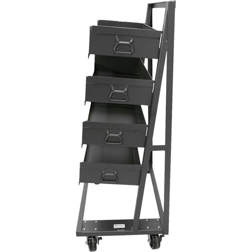 Single-Sided Heavy Duty A-Frame Cart with 4 Large Trays, 38" x 25" x 63", 2500 lbs. Capacity Pryde Industrial Inc.