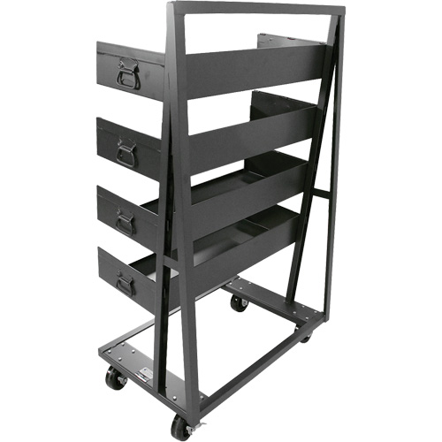 Single-Sided Heavy Duty A-Frame Cart with 4 Large Trays, 38" x 25" x 63", 2500 lbs. Capacity Pryde Industrial Inc.