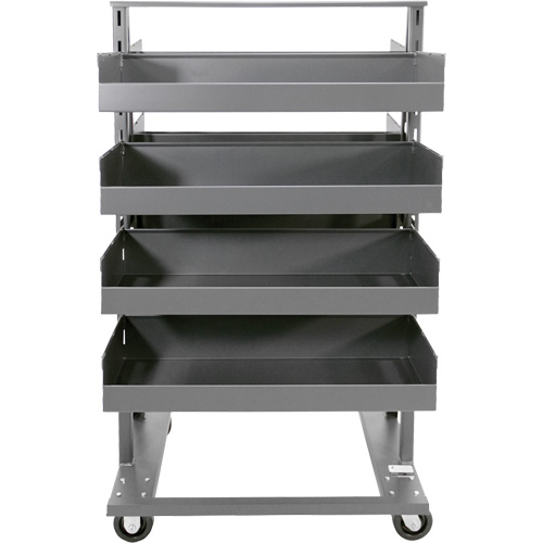 Double-Sided Heavy Duty A-Frame Cart with 8 Large Lipped Trays, 38" x 30" x 63", 2500 lbs. Capacity Pryde Industrial Inc.