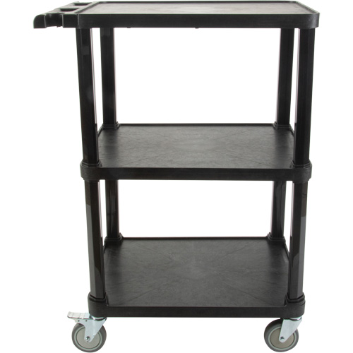 Utility Cart with Flat Shelf, 3 Tiers, 18-1/8" x 37-3/8" x 27-3/4", 330 lbs. Capacity Pryde Industrial Inc.