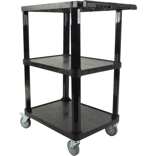 Utility Cart with Flat Shelf, 3 Tiers, 18-1/8" x 37-3/8" x 27-3/4", 330 lbs. Capacity Pryde Industrial Inc.