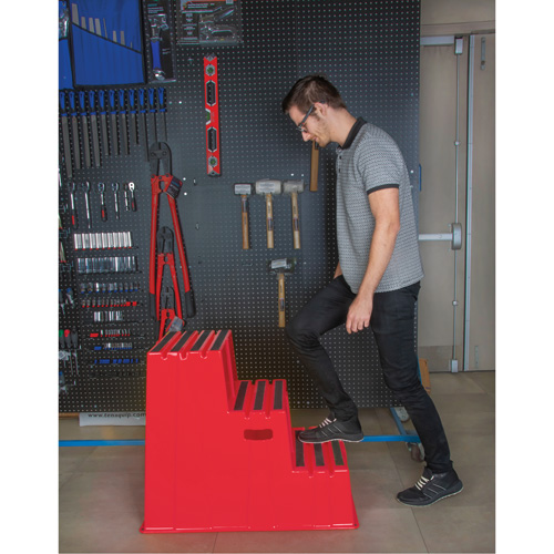 Escabeau industriel, 3 marches, 34-13/16" x 22-7/16" x Hauteur 28-1/2" Pryde Industrial Inc.