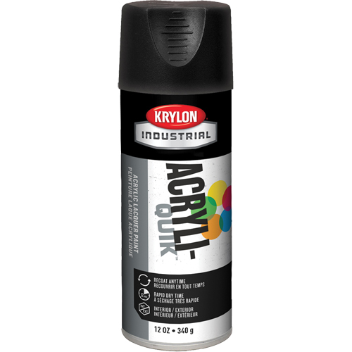 Industrial Acryli-Quik Lacquer, Black, Ultra-Flat, 12 oz., Aerosol Can Pryde Industrial Inc.