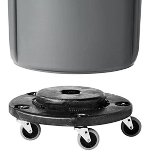 Brute&reg; Dolly, Polyethylene, Black, Fits: 20 - 55 US Gal. Pryde Industrial Inc.
