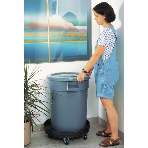 Waste Container Dolly, Polyethylene, Black Pryde Industrial Inc.
