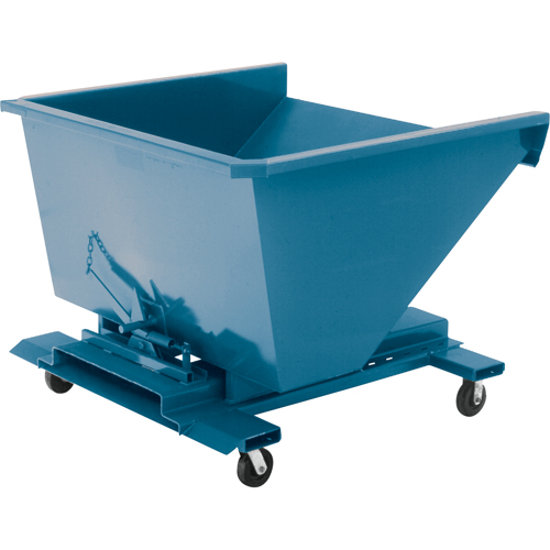 Conteneur autobasculeur, Acier, 1/2 vg³, Bleu Pryde Industrial Inc.