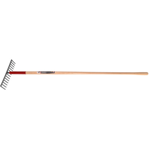 Level Rake, Wood Handle, 14-3/4" W, Tempered Steel Blade, 16 Tines Pryde Industrial Inc.