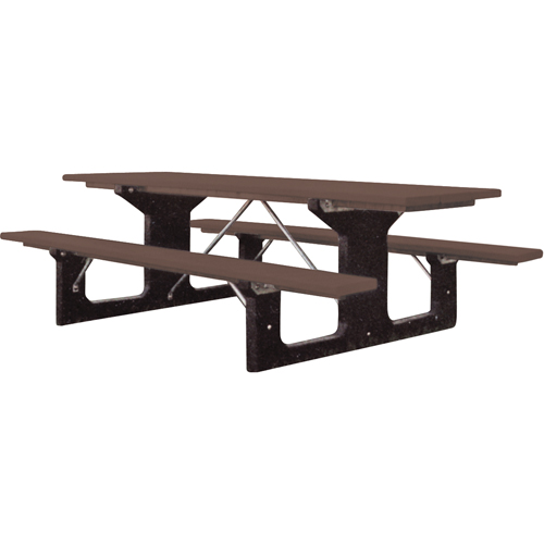 Tables de pique-nique en plastique recycl&eacute;, 6' lo x 61-1/2" la, Brun Pryde Industrial Inc.