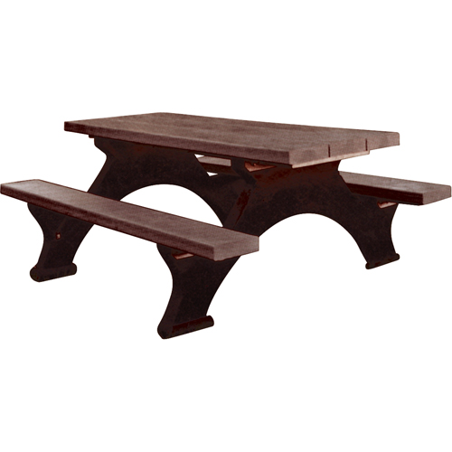 Tables de pique-nique en plastique recycl&eacute;, 8' lo x 61-1/2" la, Brun Pryde Industrial Inc.