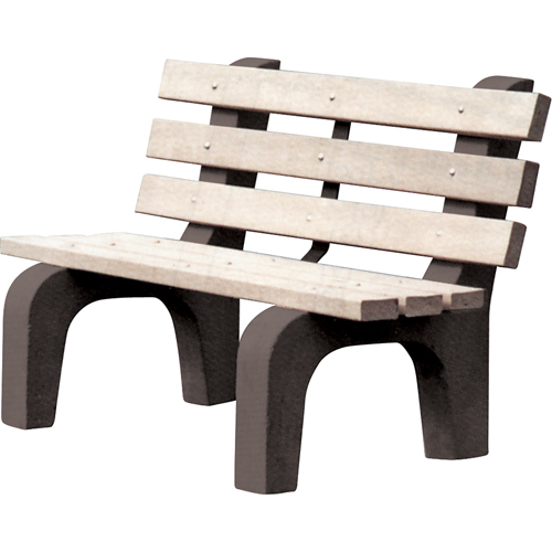 Park Benches, Recycled Plastic, 48" L x 25" W x 31" H, Grey Pryde Industrial Inc.