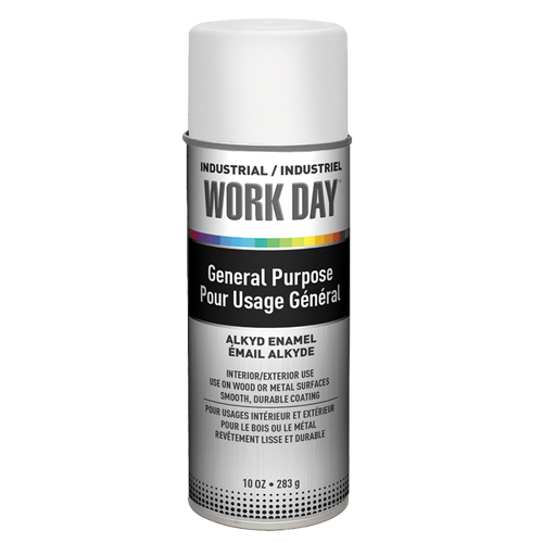 Peinture industrielle Work Day, Blanc, Brillant, 10 oz, Canette a&eacute;rosol Pryde Industrial Inc.