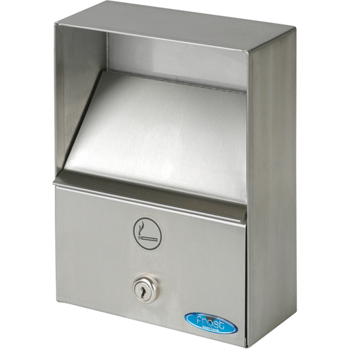 Smoking Receptacles, Wall-Mount, Stainless Steel, 1 Litres Capacity, 9" Height Pryde Industrial Inc.