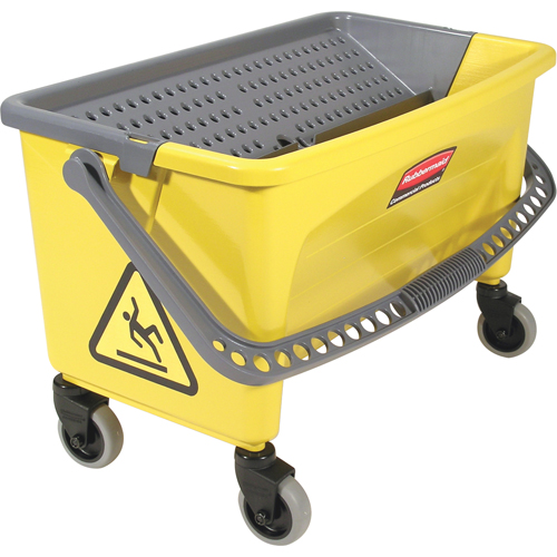 Seaux avec plaque essoreuse pour produits en microfibres, Pression vers le bas, 10,75 gal. US (43 Quart), Jaune Pryde Industrial Inc.