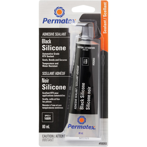 RTV Adhesive Sealant, 80 ml, Tube, Black Pryde Industrial Inc.