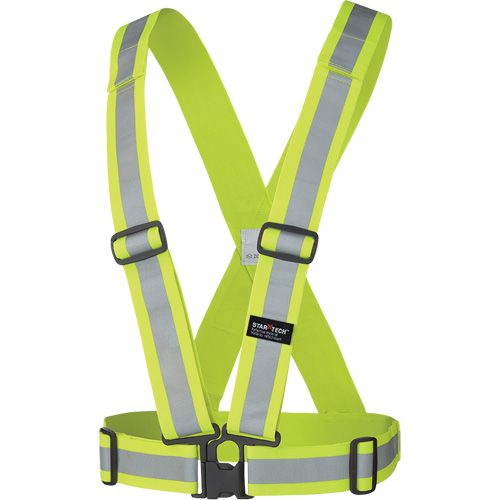 5592 Elastic Safety Harness, High Visibility Lime-Yellow, Silver Reflective Colour, One Size Pryde Industrial Inc.