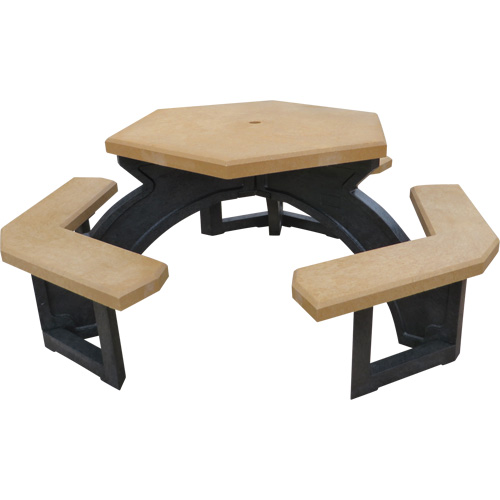 Recycled Plastic Hexagon Picnic Tables, 78" L x 78" W, Cedar Pryde Industrial Inc.