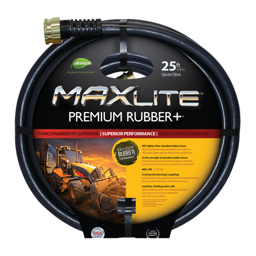Commercial Duty Hoses, Rubber, 5/8" dia. x 25' Pryde Industrial Inc.