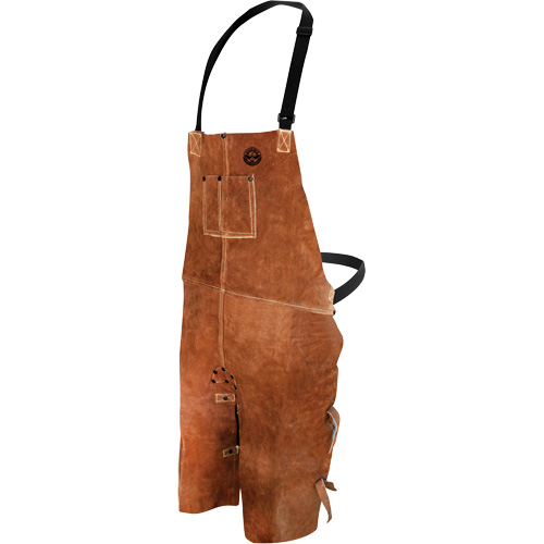Tablier de soudage en cuir, Salopette &agrave; jambes fendues, 36" lo, Brun Pryde Industrial Inc.