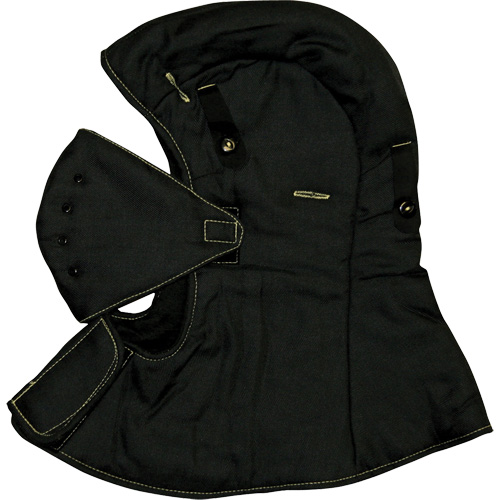 CarbonX&reg; FR Hardhat Liner with Face Mask, Black, Cotton/Jersey/Twill Pryde Industrial Inc.
