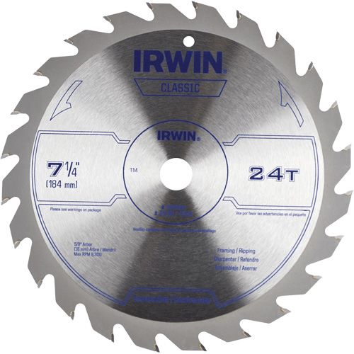 Classic Series Circular Saw Blade, 7-1/4", 24 Teeth, Wood Use Pryde Industrial Inc.