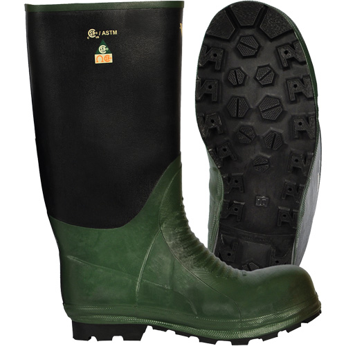 Journeyman&reg; Boots, Rubber, Steel Toe, Size 8, Puncture Resistant Sole Pryde Industrial Inc.