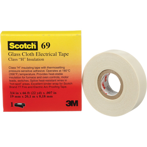 Ruban en tissu de verre Scotch, 19 mm (3/4") la x 20 m (66') lo, 7 mils, Blanc Pryde Industrial Inc.