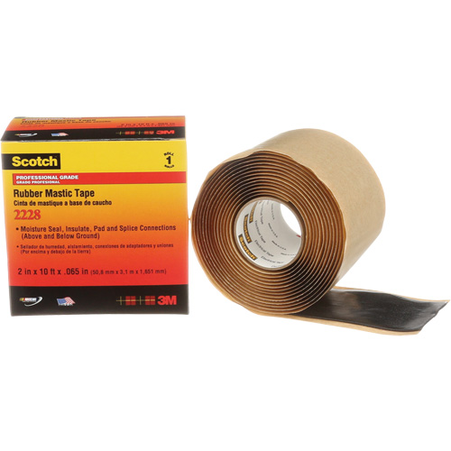 Ruban de mastic de caoutchouc 2228 Scotch, 50,8 mm (2") x 3 m (10'), Noir Pryde Industrial Inc.