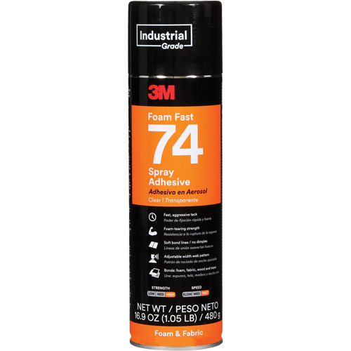 Foam Fast 74 Spray Adhesive, Clear, Aerosol Can Pryde Industrial Inc.