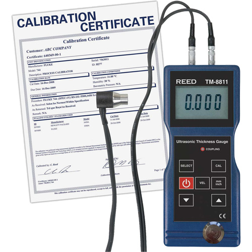 Thickness Gauge with ISO Certificate, Digital Display, Ultrasound, 0.05" to 7.9" (1.5 mm to 200 mm) Range Pryde Industrial Inc.