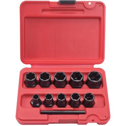 PROTO&reg; Bolt Extractor Socket Set, 10 Pcs, 1/4" Drive Size Pryde Industrial Inc.