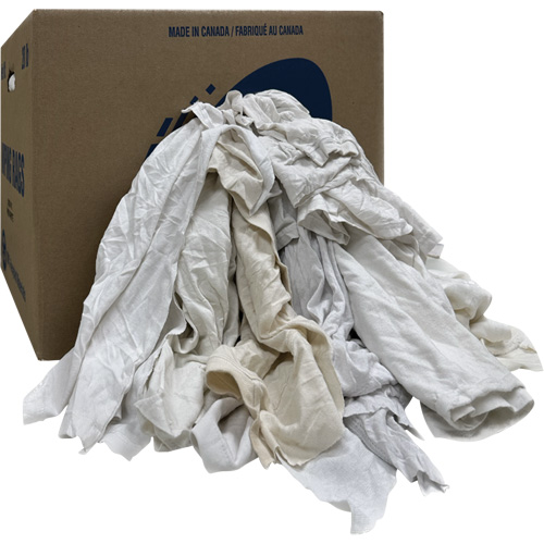 Wiper Rags Box, Ganzie, White, 20 lbs. Pryde Industrial Inc.
