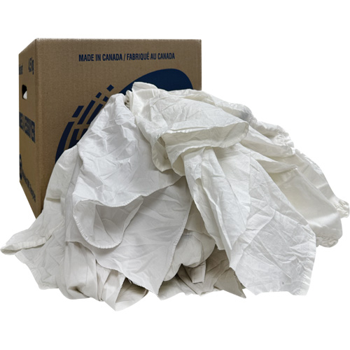 Wiper Rags Box, White, 10 lbs. Pryde Industrial Inc.