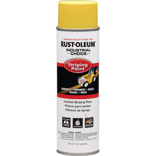 Peinture de traçage en a&eacute;rosol syst&egrave;me S1600 Industrial Choice applicable en position invers&eacute;e, Jaune, 18 oz, Canette a&eacute;rosol Pryde Industrial Inc.