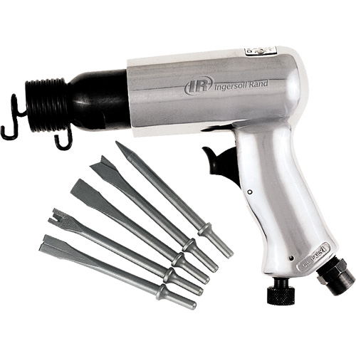 Marteau pneumatique avec jeu de burins, 3 pi³/min, 1/4" NPT, 3500 coups/min, 11/16" x 2-5/8" (17,46 mm x 66,68 mm) Pryde Industrial Inc.