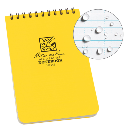 Carnet de notes de poche &agrave; spirale, Couverture souple, Jaune, 100 Pages, 4" , 6"  Pryde Industrial Inc.